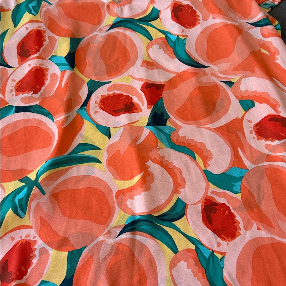 🍑 DR2 Orange/Green Floral Top - Picture 2 of 7